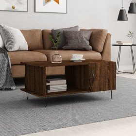 Mesa de centro madera contrachapada roble marrón 90x50x40 cm en Mesas de centro | Comprar online en Foru.es