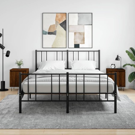 Mesita de noche 2 uds madera ingeniería roble marrón 40x30x50cm de vidaXL, Mesitas de noche - Ref: Foro24-826843, Precio: 42,...