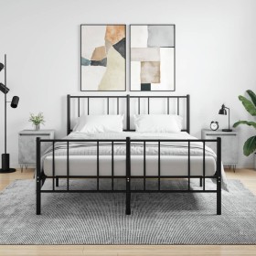 Mesitas de noche 2 uds madera gris hormigón 40x30x50 cm de vidaXL, Mesitas de noche - Ref: Foro24-826837, Precio: 59,87 €, De...