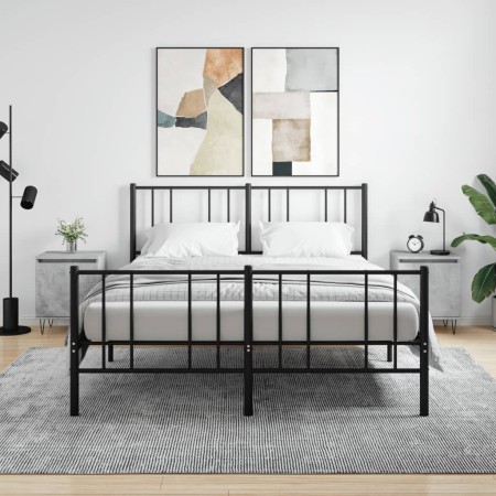 Mesitas de noche 2 uds madera gris hormigón 40x30x50 cm de vidaXL, Mesitas de noche - Ref: Foro24-826837, Precio: 59,87 €, De...
