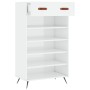 Mueble zapatero madera contrachapada blanco brillo 60x35x105 cm en Armarios y almacenamiento | Comprar online en Foru.es