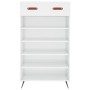 Mueble zapatero madera contrachapada blanco brillo 60x35x105 cm en Armarios y almacenamiento | Comprar online en Foru.es