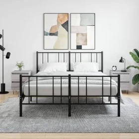 Mesita de noche 2 uds madera ingeniería gris Sonoma 40x35x50 cm de vidaXL, Mesitas de noche - Ref: Foro24-826889, Precio: 77,...