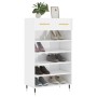 Mueble zapatero madera contrachapada blanco brillo 60x35x105 cm en Armarios y almacenamiento | Comprar online en Foru.es
