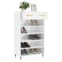 Mueble zapatero madera contrachapada blanco brillo 60x35x105 cm en Armarios y almacenamiento | Comprar online en Foru.es