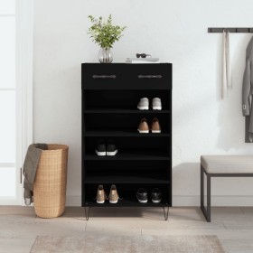 Zapatero madera de ingeniería negro 60x35x105 cm en Zapateros y organizadores de calzado | Comprar online en Foru.es