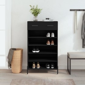 Zapatero madera de ingeniería negro 60x35x105 cm en Zapateros y organizadores de calzado | Comprar online en Foru.es