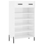 Mueble zapatero madera contrachapada blanco brillo 60x35x105 cm en Armarios y almacenamiento | Comprar online en Foru.es