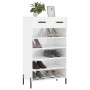 Mueble zapatero madera contrachapada blanco brillo 60x35x105 cm en Armarios y almacenamiento | Comprar online en Foru.es