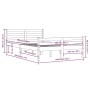 Estructura de cama doble madera maciza marrón miel 135x190 cm de vidaXL, Camas y somieres - Ref: Foro24-814797, Precio: 137,8...