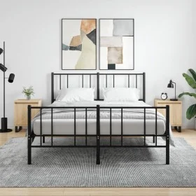 Mesitas noche 2 uds madera ingeniería roble Sonoma 40x30x50 cm de vidaXL, Mesitas de noche - Ref: Foro24-826851, Precio: 69,0...