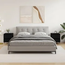 Mesitas de noche 2 uds madera de ingeniería negro 40x35x50 cm de vidaXL, Mesitas de noche - Ref: Foro24-826863, Precio: 93,79...