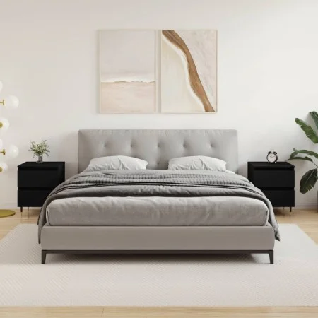 Mesitas de noche 2 uds madera de ingeniería negro 40x35x50 cm de vidaXL, Mesitas de noche - Ref: Foro24-826863, Precio: 93,79...