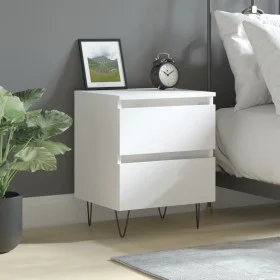 Mesita de noche madera contrachapada blanco 40x35x50 cm de vidaXL, Mesitas de noche - Ref: Foro24-826876, Precio: 54,86 €, De...