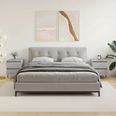 Mesita de noche 2 uds madera ingeniería gris Sonoma 40x35x50 cm de vidaXL, Mesitas de noche - Ref: Foro24-826873, Precio: 79,...