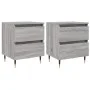Mesita de noche 2 uds madera ingeniería gris Sonoma 40x35x50 cm de vidaXL, Mesitas de noche - Ref: Foro24-826873, Precio: 79,...