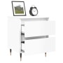 Mesitas noche 2 uds madera ingeniería blanco brillo 40x35x50 cm de vidaXL, Mesitas de noche - Ref: Foro24-826865, Precio: 88,...