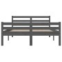 Estructura de cama de madera maciza gris 140x190 cm de vidaXL, Camas y somieres - Ref: Foro24-814801, Precio: 123,60 €, Descu...