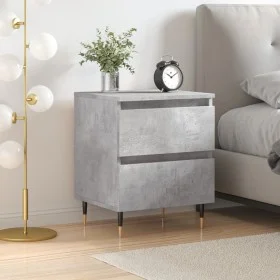Mesita de noche madera de ingeniería gris hormigón 40x35x50 cm de vidaXL, Mesitas de noche - Ref: Foro24-826868, Precio: 47,4...