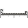Estructura de cama de madera maciza gris 140x190 cm de vidaXL, Camas y somieres - Ref: Foro24-814801, Precio: 123,60 €, Descu...
