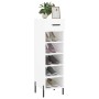 Mueble zapatero madera contrachapada blanco brillo 30x35x105 cm en Armarios y almacenamiento | Comprar online en Foru.es