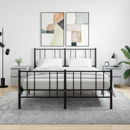 Mesitas noche 2 uds madera ingeniería gris hormigón 40x35x50 cm de vidaXL, Mesitas de noche - Ref: Foro24-826885, Precio: 75,...