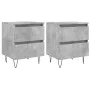 Mesitas noche 2 uds madera ingeniería gris hormigón 40x35x50 cm de vidaXL, Mesitas de noche - Ref: Foro24-826885, Precio: 75,...