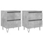 Mesitas noche 2 uds madera ingeniería gris hormigón 40x35x50 cm de vidaXL, Mesitas de noche - Ref: Foro24-826885, Precio: 76,...