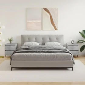 Mesitas noche 2 uds madera ingeniería gris hormigón 40x35x50 cm de vidaXL, Mesitas de noche - Ref: Foro24-826869, Precio: 74,...