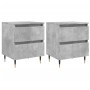 Mesitas noche 2 uds madera ingeniería gris hormigón 40x35x50 cm de vidaXL, Mesitas de noche - Ref: Foro24-826869, Precio: 74,...