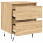Mesita de noche madera de ingeniería roble Sonoma 40x35x50 cm de vidaXL, Mesitas de noche - Ref: Foro24-826882, Precio: 49,31...
