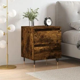 Mesita de noche madera de ingeniería roble ahumado 40x35x50 cm de vidaXL, Mesitas de noche - Ref: Foro24-826870, Precio: 45,3...
