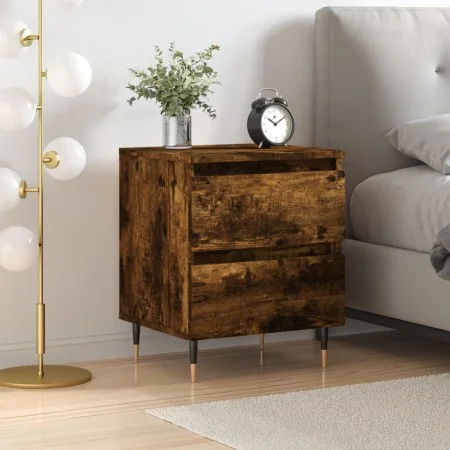 Smoked oak engineered wood bedside table 40x35x50 cm by vidaXL, Nightstands - Ref: Foro24-826870, Price: 45,38 €, Discount: %
