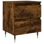 Smoked oak engineered wood bedside table 40x35x50 cm by vidaXL, Nightstands - Ref: Foro24-826870, Price: 45,38 €, Discount: %