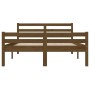 Estructura de cama madera maciza marrón miel 140x190 cm de vidaXL, Camas y somieres - Ref: Foro24-814802, Precio: 140,98 €, D...