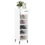 Mueble zapatero madera contrachapada blanco brillo 30x35x105 cm en Armarios y almacenamiento | Comprar online en Foru.es