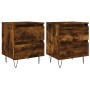 Mesitas noche 2 uds madera ingeniería roble ahumado 40x35x50 cm de vidaXL, Mesitas de noche - Ref: Foro24-826887, Precio: 56,...