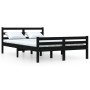 Estructura de cama de madera maciza negro 140x190 cm de vidaXL, Camas y somieres - Ref: Foro24-814803, Precio: 107,05 €, Desc...