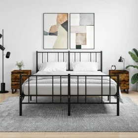 Mesitas noche 2 uds madera ingeniería roble ahumado 40x35x50 cm de vidaXL, Mesitas de noche - Ref: Foro24-826903, Precio: 65,...