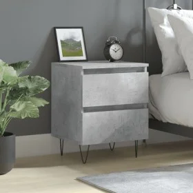 Mesita de noche madera de ingeniería gris hormigón 40x35x50 cm de vidaXL, Mesitas de noche - Ref: Foro24-826884, Precio: 44,1...