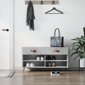 Banco zapatero madera de ingeniería gris hormigón 102x35x55 cm en Zapateros y organizadores de calzado | Comprar online en Foru.