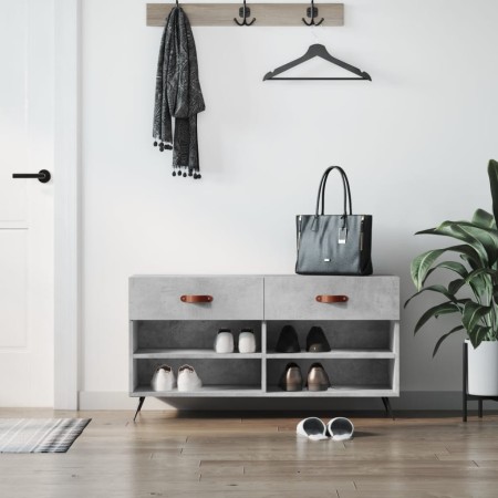 Banco zapatero madera de ingeniería gris hormigón 102x35x55 cm en Zapateros y organizadores de calzado | Comprar online en Foru.