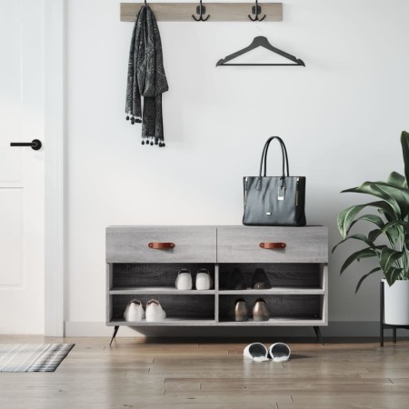 Banco zapatero madera de ingeniería gris Sonoma 102x35x55 cm en Zapateros y organizadores de calzado | Comprar online en Foru.es