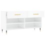 Banco zapatero madera de ingeniería blanco brillo 102x35x55 cm en Zapateros y organizadores de calzado | Comprar online en Foru.