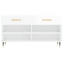 Banco zapatero madera de ingeniería blanco brillo 102x35x55 cm en Zapateros y organizadores de calzado | Comprar online en Foru.