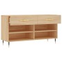 Banco zapatero madera de ingeniería roble Sonoma 102x35x55 cm en Zapateros y organizadores de calzado | Comprar online en Foru.e