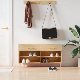 Banco zapatero madera de ingeniería roble Sonoma 102x35x55 cm en Zapateros y organizadores de calzado | Comprar online en Foru.e