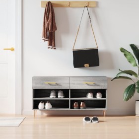 Banco zapatero madera de ingeniería gris Sonoma 102x35x55 cm en Zapateros y organizadores de calzado | Comprar online en Foru.es