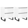 Bedside tables 2 units engineered wood white gloss 40x35x50 cm by vidaXL, Nightstands - Ref: Foro24-826897, Price: 99,06 €, D...