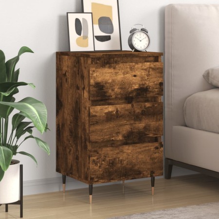Mesita de noche madera de ingeniería roble ahumado 40x35x69 cm de vidaXL, Mesitas de noche - Ref: Foro24-826918, Precio: 55,2...